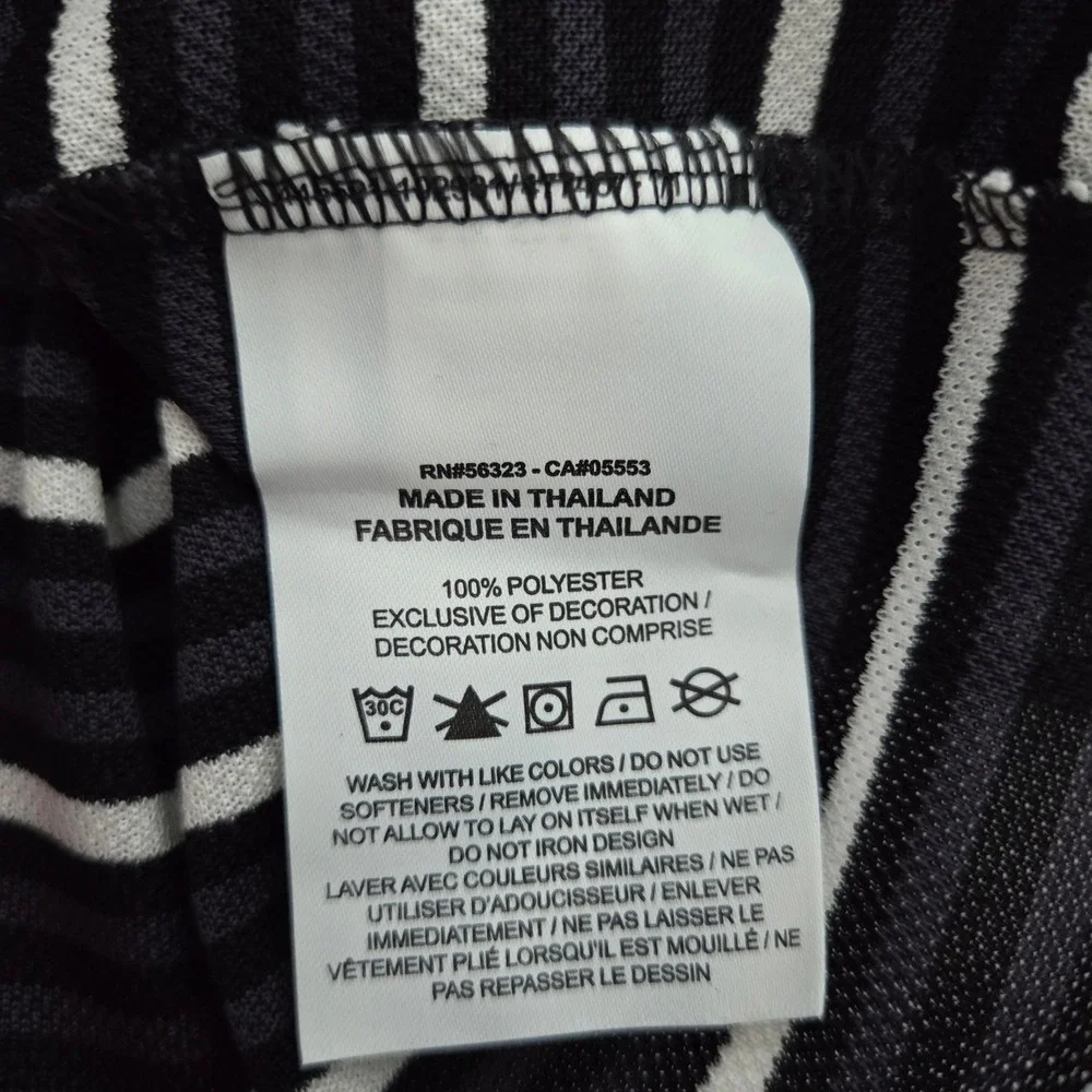 NWT Nike Polo Shirt Black‎ White Striped Dri-FIT Bridgewater Mens Large